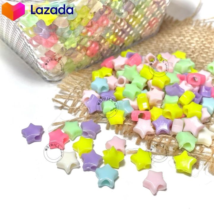 ลูกปัดดาวสีพาสเทล-star-beads-ลูกปัดดาว-ลูกปัดสีพาสเทล-ลูกปัดคละสี