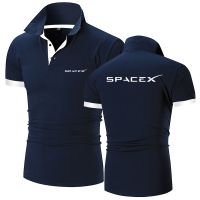 เสื้อโปโลสำหรับผู้ชาย SpaceX Space X โลโก้2021เสื้อสีทึบแขนกางเกงขาสั้นผ้าฝ้ายเสื้อโปโลลำลองแฟชั่นฤดูร้อนเสื้อเชิ้ตมีปกขายดี