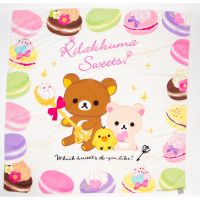 WA ผ้าพันคอ ผ้าคลุมใหล่ ริลัคคุมะ ไซส์ 100x100 ซ.ม. ลายที่ 2 (Rilakkuma scarf size100x100cm No.02) ผ้าคลุมไหล่