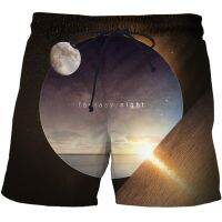 Mens Clothing 2023 New Summer 3D Printed Night view moon Casual Swimming Beach Oversized for Adult Swimsuit Beach Short Panties