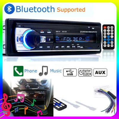 จัดส่ง24ชม JSD 520 เครื่องรับวิทยุสเตอริโอในรถยนต์ Bluetooth AUX Input In-Dash Head Unit พร้อมรีโมทคอนโทรลรองรับ TF Card USB Flash Drive COD