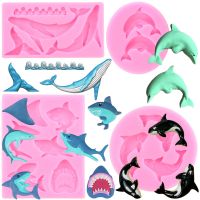 Dolphin Fondant Silicone Mold Shark Cake Molds DIY Cake Decorating Tools Chocolate Gumpaste Moulds Candy Resin Clay Mould Bread  Cake Cookie Accessori