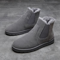 TKXE Trendy Fashion Mens Boots Comfortable and Warm Snow Boots Korean Mens Casual Shoes Lightweight and Versatile Work Boots