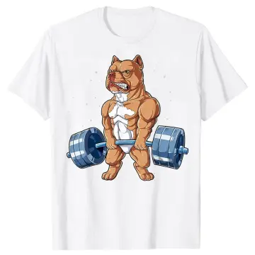 Pit Bull Weightlifting Funny Deadlift Men Fitness Gym Gifts T