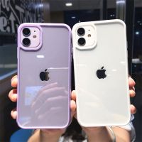 Transparent Candy Color Shockproof Border Phone Case For iPhone 11 13 12 Pro Max X XR XS Mini 7 8 Plus SE 2020 Clear Back Cover