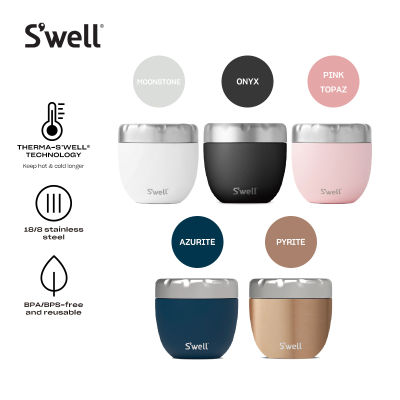 Swell Eats 18/8 Stainless Steel Triple Layered 2-in-1 Food Bowl with Therma-S’well Technology - Original Stone Collection 636ml ชามสแตนเลส
