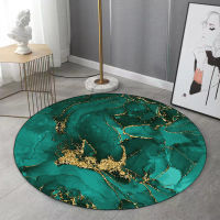 Modern Luxury Living Room Car And Rug Gold Green Black Abstract Marble Round Floor Mat Bedroom Home Decor Non-Slip Chair Mat