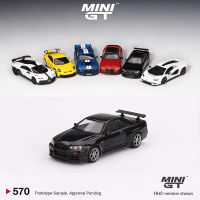 Pre-Order *** MINI GT 1:64รุ่น Car Skyline GTR (R34) V-Spec Black Alloy Die-Cast Vehicle #570สีดำ