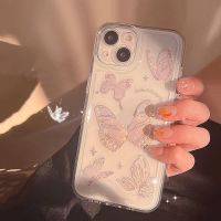 Clear Premium Butterfly Space Phone Protective Cover Silicone Shockproof Case Compatible for IPhone 11 12 13 14 Pro Max XS X XR 7 8 6 6S 14 Plus Soft Transparent Cute Casing