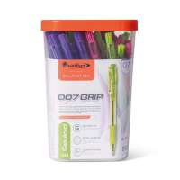 (50 ด้าม) ปากกาลูกลื่นควอนตัม Quantum 007GRIP หมึกน้ำเงิน