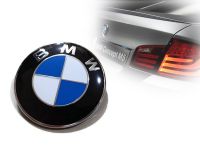 แผ่นป้าย อุปกรณ์เสริมรถยนต์ Logo BMW ฟ้าขาวขอบอลูมิเนียมขนาด** 73 mm**สัญลักษณ์โลโก้ฝากระโปรงท้าย หรือ กระโปรงหน้าหลัง*