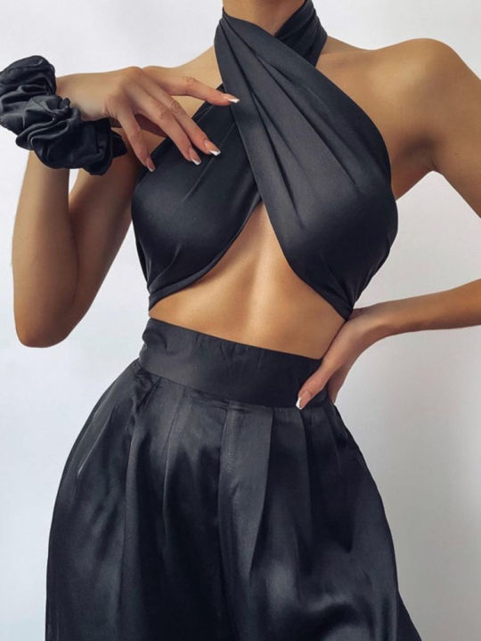 hovon-slik-elastic-strapless-tracksuit-sexy-two-piece-set-women-halter-cross-backless-top-and-wide-leg-pant-suit-summer-outfits