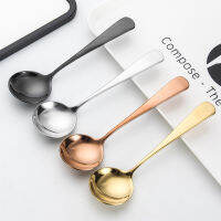 ZM【In Stock】Stainless เหล็กช้อนคนแก้วกาแฟช้อนกลม Coffeeware