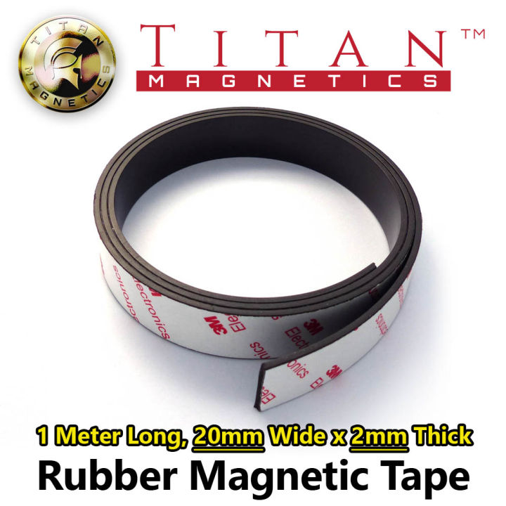 Flexible Magnet Rubber Magnetic Strip with 3M Adhesive 20mm x 2mm