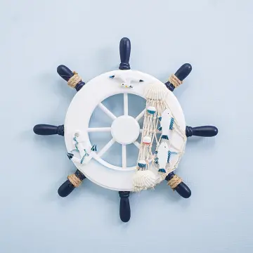 Solid Brass Ships Wheel Helm Shipwheel Wall Clock Nautical Beach/Boat/Ship  Decor