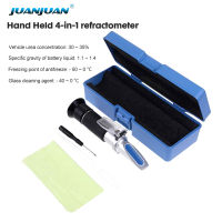 4 In 1 Refractometer Antifreeze Coolant Tester ATC Adblue เครื่องยนต์ Fluid Propylene Ethylene Glycol Detector รถทำความสะอาดแบตเตอรี่ Test