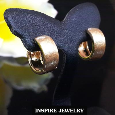 INSPIRE JEWELRY ต่างหูห่วงขาล็อค หน้าซาติน หน้ากว้าง 0.8cm รอบวงใน 1.5x1.5cm แฟชั้นอินเทรนชั้นนำ งานเกรดพรีเมี่ยม งานปราณีต