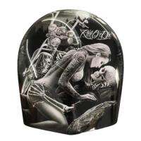 Motorcycle Horn Cover Gloss Powder Coated Skull Cowbell Cover Scary Cowbell Case for Universal Motorcycle Horns Biker Gifts present