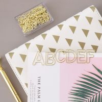 【jw】▨▼◘  10pcs/box letter gold Paper Kawaii Stationery Binder Photos Tickets Notes Clip H0280