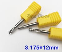 10pcs 3.175x12MM เครื่องตัดซ้ายขลุ่ยหนึ่งขลุ่ยซ้ายเกลียวคาร์ไบด์ซีเอ็นซีเราเตอร์บิตกัดปลาย งานไม้ ไม้อัด MDF