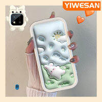 YIWESAN เคสสำหรับ Realme C20 C20A C11 C11 2020 Narzo 50i การ์ตูนกระต่ายดอกไม้3D สีสันสดใสกล้องมอนสเตอร์ตัวน้อยนิ่มสำหรับเลนส์เคสมือถือป้องกันซิลิโคนเรียบง่ายฝาครอบความคิดสร้างสรรค์โปร่งใส