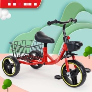Xe đạp trẻ em, xe đạp 3 bánh kèm giỏ đồ lớn phía sau cho bé kiểu mới