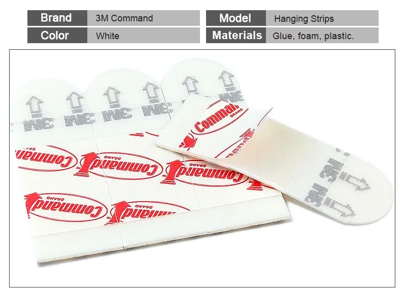 3M command strips Refill Adhesive tape 3m double sided tape , easy to move  and rehang Command Products,2 Packs Small Size