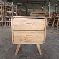 Free Delivery ?* Colored Teak Wood Bed Side Table โต๊ะข้าง โต๊ะตกแต่งห้อง ไม้สักแท้ ทำสีอ่อน size 40 *50*45 cm ?