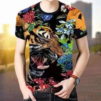 3D Printed T-Shirt Short-Sleeved Young Men Summer Dragon Tiger Leopard Wolf Beauty Pattern Hip-Hop Popular