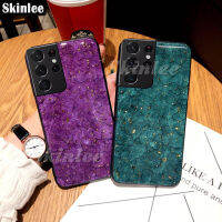 Skinleeแฟชั่นสีเขียวสีม่วงเคสโทรศัพท์สำหรับSamsung Galaxy S21 Ultra S12 PlusปลอกRhinestoneนุ่ม