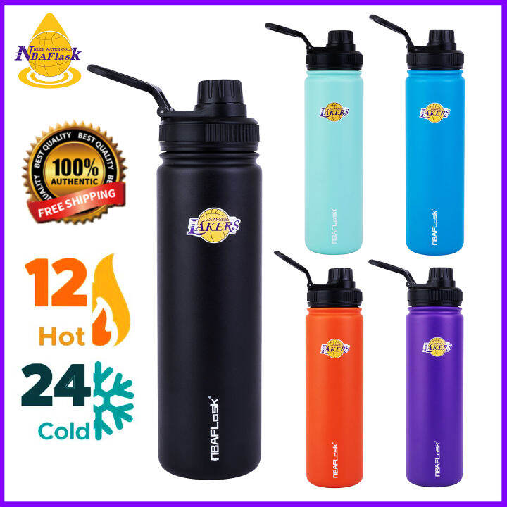 NBAFlask 22oz Water Bottle Keep Warm Cup Wide Mouth with Cap Insulated