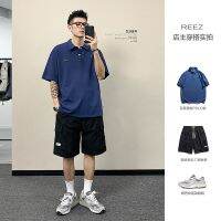 ☞✼™ [Shopkeeper wears] Japanese casual short-sleeved POLO shirt mens summer lapel trendy brand T-shirt five-point sleeve trendy