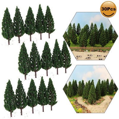 30pcs Model Pine Trees Green 1:87 For HO OO Scale Railway Layout 8cm S8532
