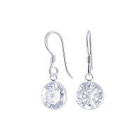 Silver thai   8mmSilver Round CZ Earrings เครื่องประดับเงินแท้ต่างหูเงินแท้ 92.5% สำหรับผู้หญิง เครื่องประดับแฟชั่นแบบมีเพชรวงกลม