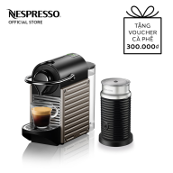 Trả góp 0%Bộ máy pha cà phê Nespresso Pixie - Titan & máy đánh sữa thumbnail