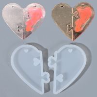 DIY Heart Shaped Crystal Drip Pendant Moulds For Couples Puzzle Charm Moulds Crafting Tools Jewellery Resin Moulds