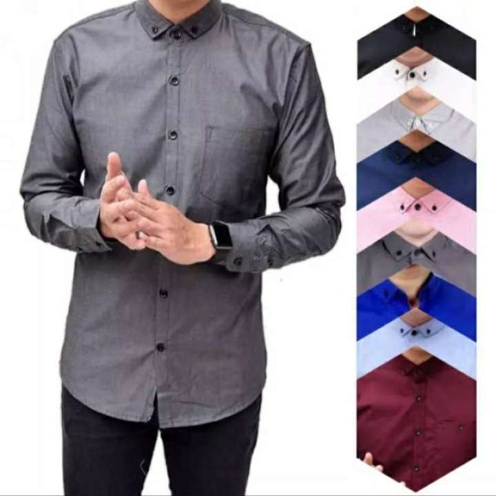 Kemeja Formal Pria Lengan Panjang Kemeja Putih Polos | Lazada Indonesia