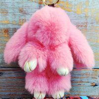 ✉ Car Keychain Accessories Lovers Rabbit Bags Hangings Female Genuine Imitate Bunny Fur Hairball Suit Rabbit Pendant Bunny Gifts