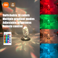 Xiaomi Youpin Ins สไตล์เพชรรูปร่างบรรยากาศแสง16สีขนาดเล็กโคมไฟกลางคืนสามลดแสงการควบคุมระยะไกลข้างเตียงห้องนอน *