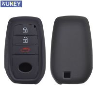 fgjfykjd For Toyota Hilux Fortuner Land Cruiser Camry Silicone Remote Key Case Fob Shell Cover Skin Holder 3 Button 2016 2017 2018