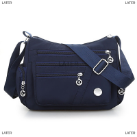 LATER 6สีกระเป๋าไนลอนกันน้ำแฟชั่นผู้หญิงกระเป๋าสะพายเดียว Crossbody BAG