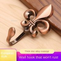 Door Hook Zinc Alloy Simple Clothes Key Hook Double Hook Modern Big Flower Hook Wall Hook Curtain Accessories Perforated Picture Hangers Hooks