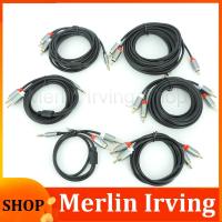 Merlin Irving Shop Rca Y Splitter Audio Cable 3.5Mm Jack Male 2Rcv To 2Rca Male Double Lotus Aux Rca Jack For Amplifier Audio Home Wire