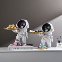 Creative Home Table Decoration Nordic Astronaut Sculpture Statue Storage Tray Ornament  Key Snacks Storage Bedroom Figurines