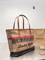 Burberrys กระเป๋าถือสะพายไหล่ผู้หญิงสีน้ำตาลอ่อน,กระเป๋าทรงสี่เหลี่ยมมีหูหิ้วสะพายไหล่ผู้หญิงหรูหราคลาสสิกแบรนด์ดัง