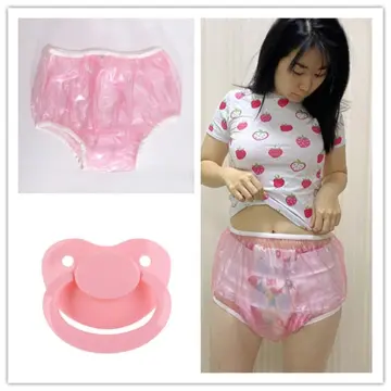 PVC Adult Baby Incontinence Diaper Rubber Trousers With Ruffle