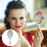 Handheld Vanity Mirror Practical Portable Metal Decor Carry Makeup Zinc Alloy Girl Mirrors