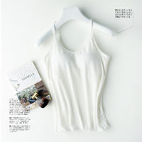 Japanese thread cotton beauty back new non-steel integrated chest pad camisole bottoming shirt with chest pad camisole