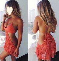 Summer hot style hand crochet knitting condole belt backless dress hollow out sexy beach blouse