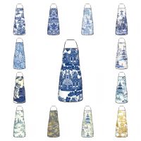 Blue Willow Chinoiserie Blue And White Porcelain Inspiration Apron for Women Men Unisex Bib Kitchen Cooking Tablier Cuisine Chef